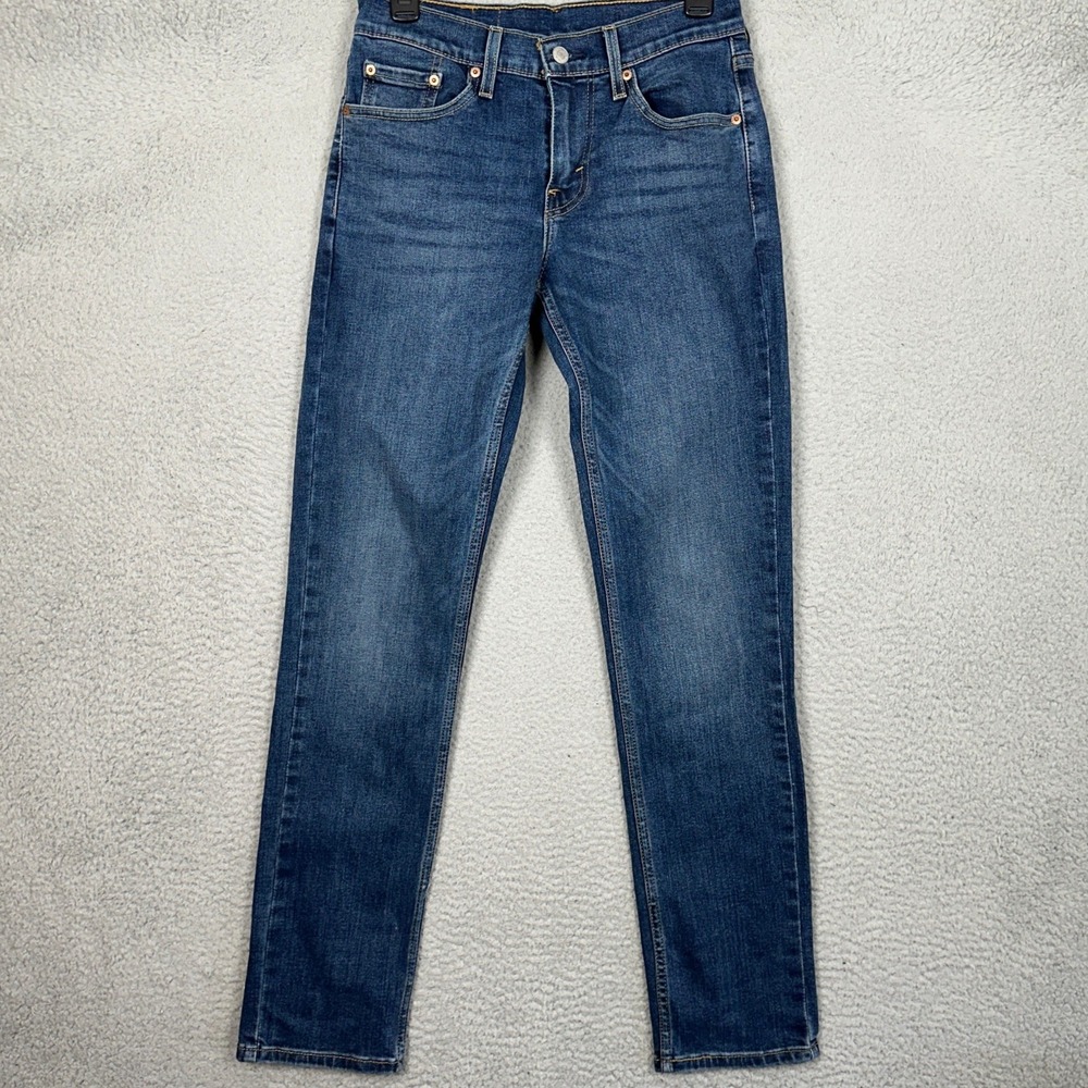 Levis 511 Jeans Men 28X32 Slim Fit Blue Tapered Leg Distressed Denim Stretch EUC